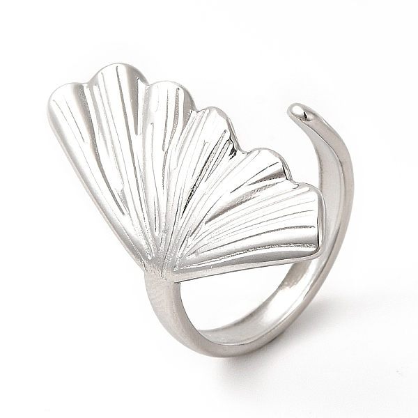 

PandaHall 304 Stainless Steel Shell Shape Open Cuff Ring for Women, Stainless Steel Color, US Size 6(16.5mm) 304 Stainless Steel
