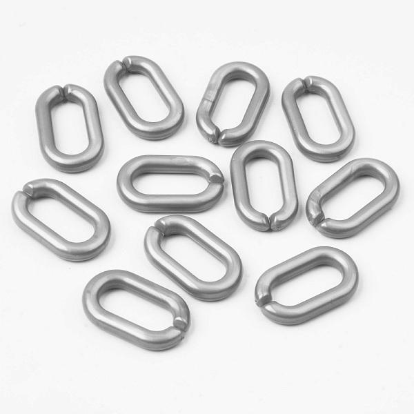

PandaHall Opaque Acrylic Linking Rings, Quick Link Connectors, For Jewelry Cable Chains Making, Oval, Gray, 27x16x4mm, Inner Diameter...