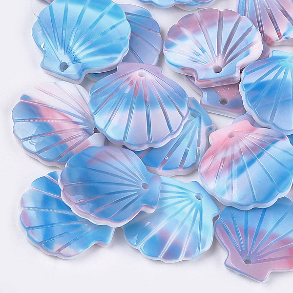 

PandaHall Cellulose Acetate(Resin) Pendants, Shell, Dodger Blue, 18.5x18.5x3.5mm, Hole: 1.2mm Cellulose Acetate Shell Shape