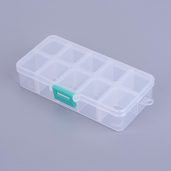 

PandaHall Organizer Storage Plastic Box, Adjustable Dividers Boxes, Rectangle, White, 13.5x7x3cm, compartment: 3x2.5cm, 10 compartment/box...
