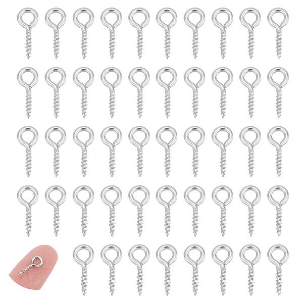 

PandaHall Unicraftale 300Pcs 304 Stainless Steel Screw Eye Pin Peg Bails, For Half Drilled Beads, Stainless Steel Color, 12x5x1mm, Hole...