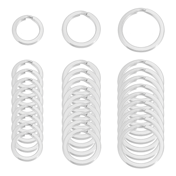 

PandaHall UNICRAFTALE 30Pcs 15/20/30mm Key Rings 304 Stainless Steel Keychain Clasps Split Key Rings Flat Key Ring Split Key Chain Rings For...