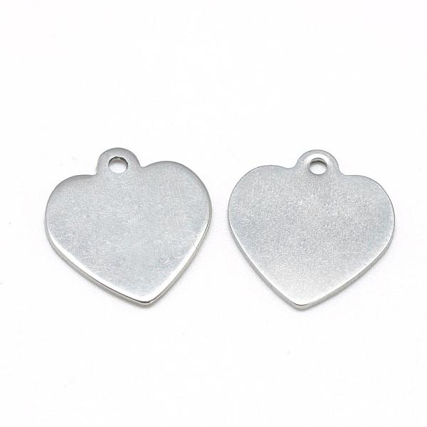 

PandaHall 201 Stainless Steel Stamping Blank Tag Pendants, Heart, Stainless Steel Color, 17x16x1mm, Hole: 1.5mm 201 Stainless Steel Heart