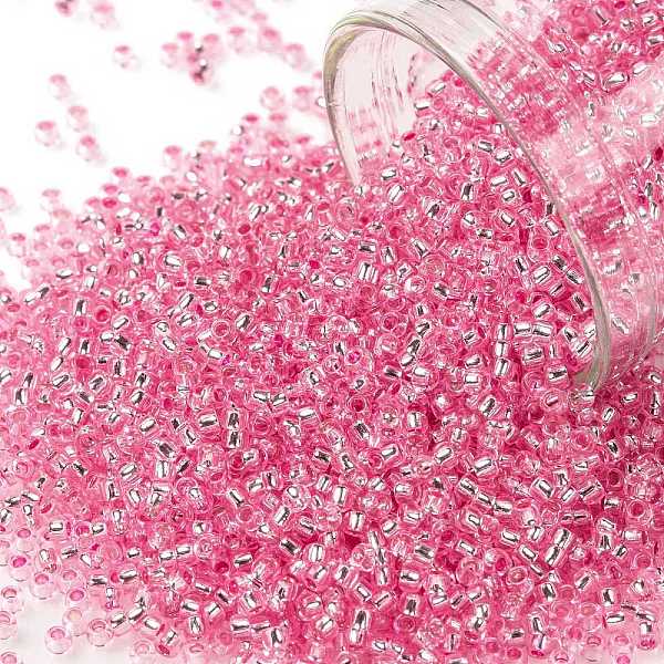 

PandaHall TOHO Round Seed Beads, Japanese Seed Beads, (38) Silver Lined Pink, 15/0, 1.5mm, Hole: 0.7mm, about 3000pcs/bottle, 10g/bottle...