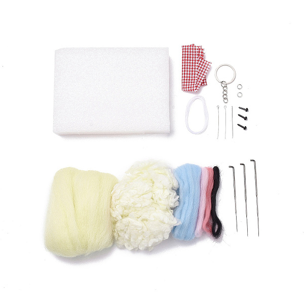 

PandaHall DIY Keychain Needle Felting Kit, including Iron Needles, Foam Chassis & Wool, Iron Eye Pins, Keychain Accessories, Plastic Craft..., Multicolor