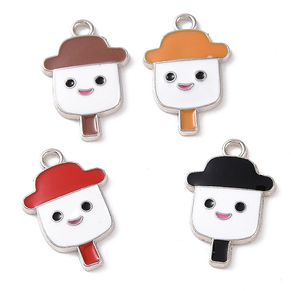

PandaHall Alloy Enamel Pendants, Ice Cream Charm, Platinum, 22x14x2mm, Hole: 2mm Alloy+Enamel Others Multicolor