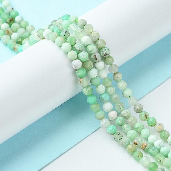 

PandaHall Natural Chrysoprase Beads Strands, Faceted, Round, 4mm, Hole: 0.8~1mm, about 103~105pcs/strand, 15.35~15.55 inch(39~39.5cm)...