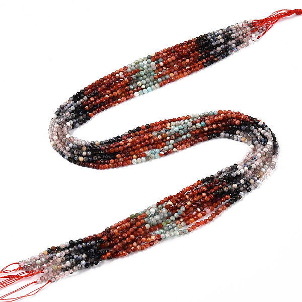 

PandaHall Natural Mixed Gemstone Beads Strands, Round Beads, Faceted, 2~2.5x2~2.5mm, Hole: 0.5mm, about 190~196pcs/strand, 15.35''~15.75''...