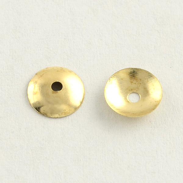 

PandaHall Iron Bead Caps, Cadmium Free & Nickel Free & Lead Free, Disc, Golden, 4x1mm, Hole: 1mm Iron