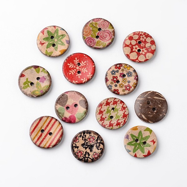 Flat Round 2-Hole Coconut Buttons