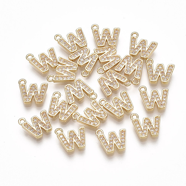 

PandaHall Brass Cubic Zirconia Charms, Letter, Clear, Real 18K Gold Plated, Letter.W, 8.5x9.5x1.5mm, Hole: 1mm Brass+Cubic Zirconia Letter W...
