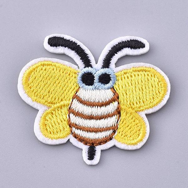 

PandaHall Computerized Embroidery Cloth Iron on/Sew on Patches, Costume Accessories, Appliques, Butterfly, Yellow, 30~31.5x36.5x1.5mm Cloth...