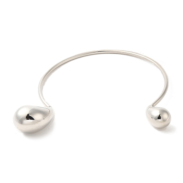 

PandaHall Brass Chocker Necklaces, Teardrop Rigid Necklace, Platinum, Inner Diameter: 4.45 inch(113mm) Brass Teardrop