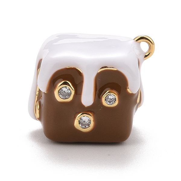 

PandaHall Clear Cubic Zirconia Pendants, with Rack Plating Real 18K Gold Plated Brass, with Jump Rings, Long-Lasting Plated, Lead Free &..., Brown