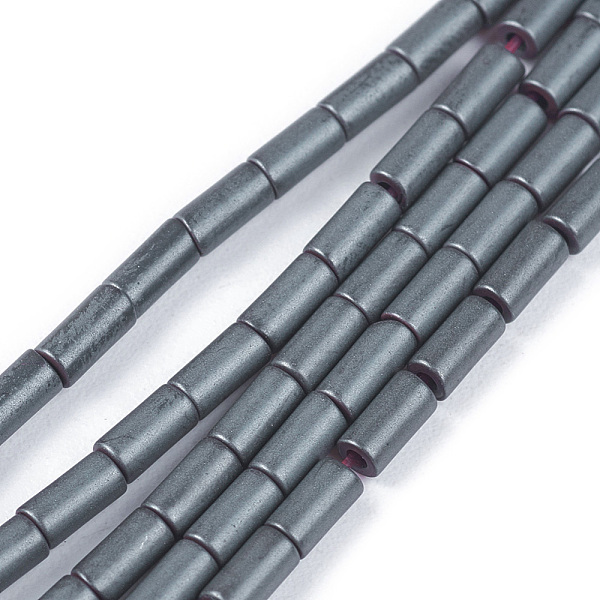 

PandaHall Frosted Non-magnetic Synthetic Hematite Beads Strands, Column, Black, 4x2mm, Hole: 0.5mm, about 97pcs/strand, 15.75 inch(40cm)...