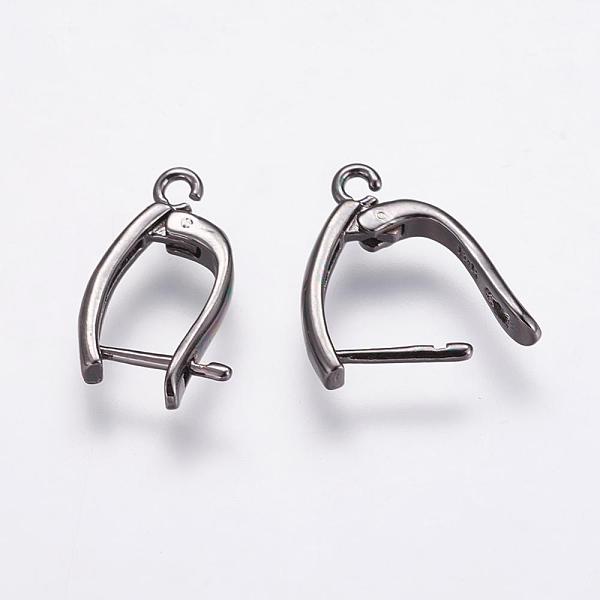 

PandaHall Brass Hoop Earring Findings with Latch Back Closure, Gunmetal, 19.5x13x3mm, Hole: 1.5mm, Pin: 1mm Brass