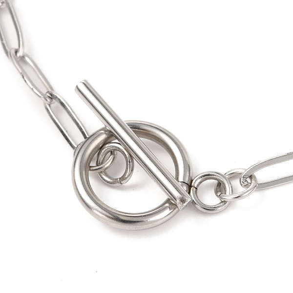 

PandaHall Unisex 304 Stainless Steel Paperclip Chain Bracelets, with Toggle Clasps, Stainless Steel Color, 7-7/8 inch(20cm) 304 Stainless...