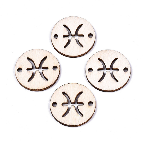 

PandaHall Unfinished Natural Poplar Wood Links Connectors, Laser Cut, Flat Round with Constellation, Pisces, 29.5x2.5mm, Hole: 2.5mm Wood...