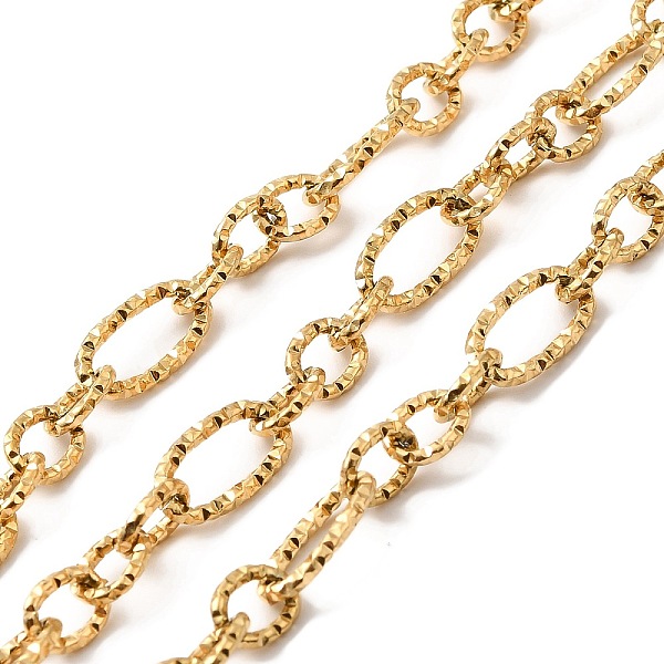 

PandaHall Ion Plating(IP) 304 Stainless Steel Figaro Chain, Textured, Unwelded, with Spool, Golden, 14x7x1.5mm, 7.5x6x1mm 304 Stainless...