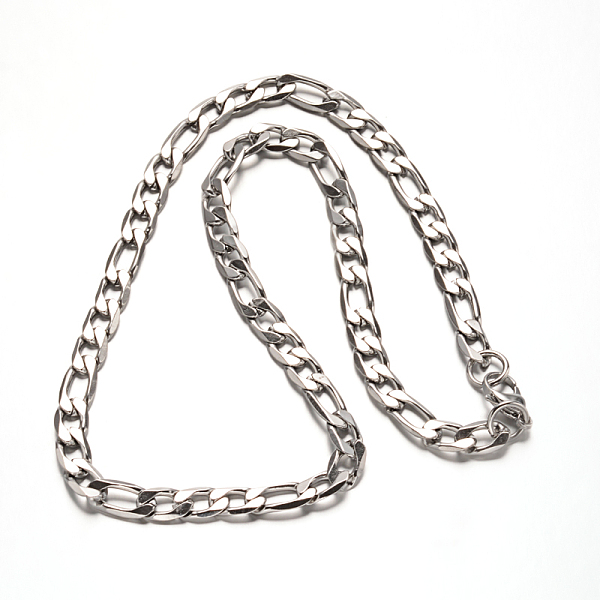 

PandaHall 304 Stainless Steel Figaro Chain Necklaces, Faceted, Stainless Steel Color, 24 inch(61cm) 304 Stainless Steel