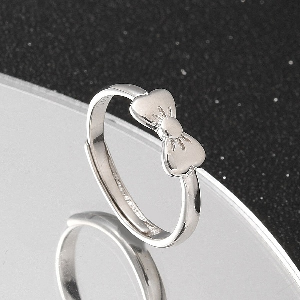 925 Verstellbarer Ring Aus Sterlingsilber Mit Schleife Für Damen