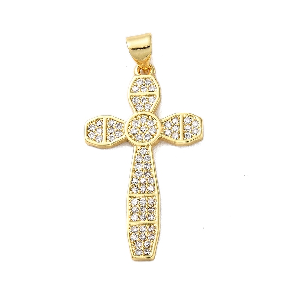 

PandaHall Brass Micro Micro Pave Clear Cubic Zirconia Pendants, Cross, Real 18K Gold Plated, 31.5x17x2mm, Hole: 4.5x3.5mm Brass+Cubic...