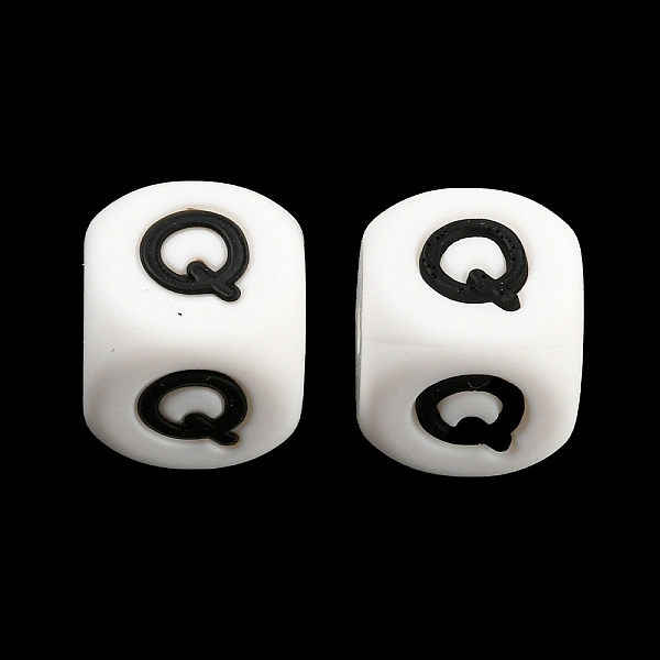 

PandaHall 20Pcs White Cube Letter Silicone Beads 12x12x12mm Square Dice Alphabet Beads with 2mm Hole Spacer Loose Letter Beads for Bracelet...