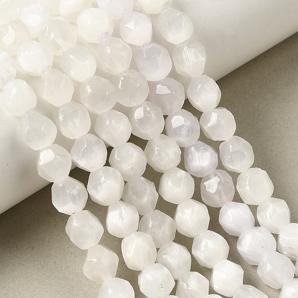 Brins de perles de sélénite naturelles