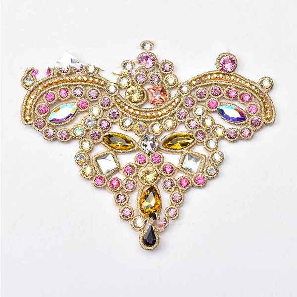 

PandaHall Cloth Patches, Rhinestone Appliques, Stick On Patch, Costume Accessories, Colorful, 100x125mm Rhinestone Others Multicolor