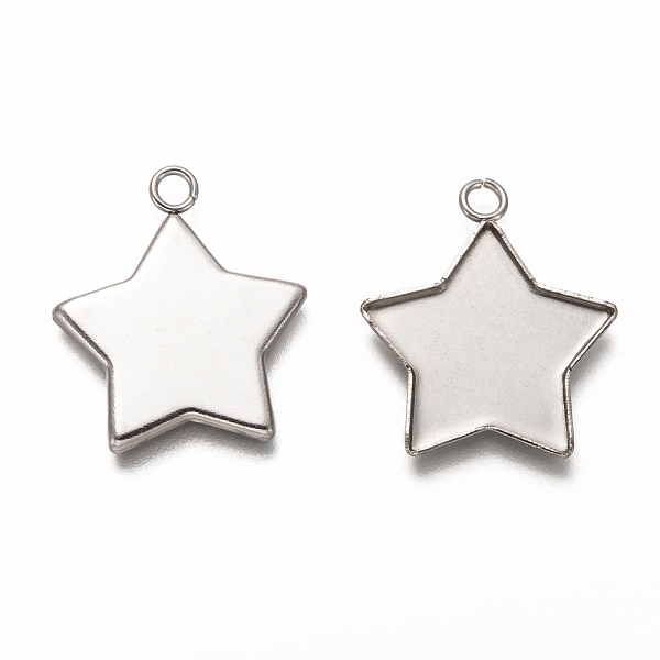 

PandaHall 304 Stainless Steel Pendant Cabochon Settings, Plain Edge Bezel Cups, Star, Stainless Steel Color, Tray: 19x16mm, 23x20x1.5mm...