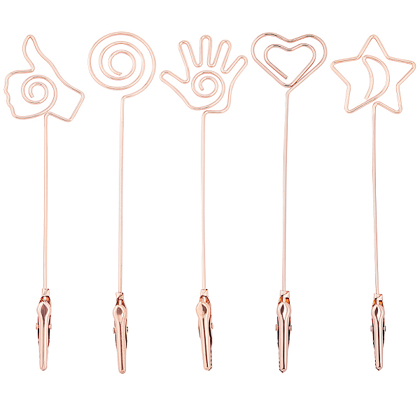 

PandaHall SUNNYCLUE 5Pcs 5 Styles Iron Alligator Clips, Steel Spiral Wire Card Note Picture Memo Photo Clips, Bracelet Helper...