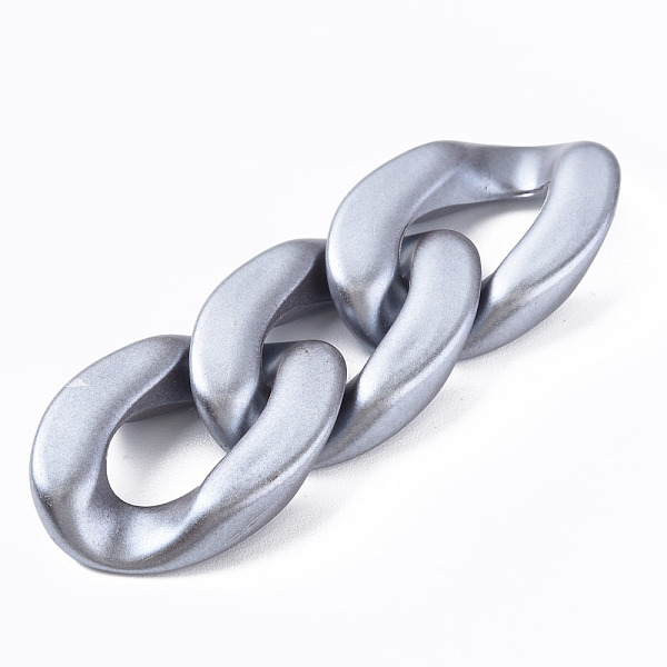 

PandaHall Opaque Acrylic Linking Rings, Quick Link Connectors, for Curb Chains Making, Pearlized, Twist, Silver, 29x20x6mm, Inner Diameter...