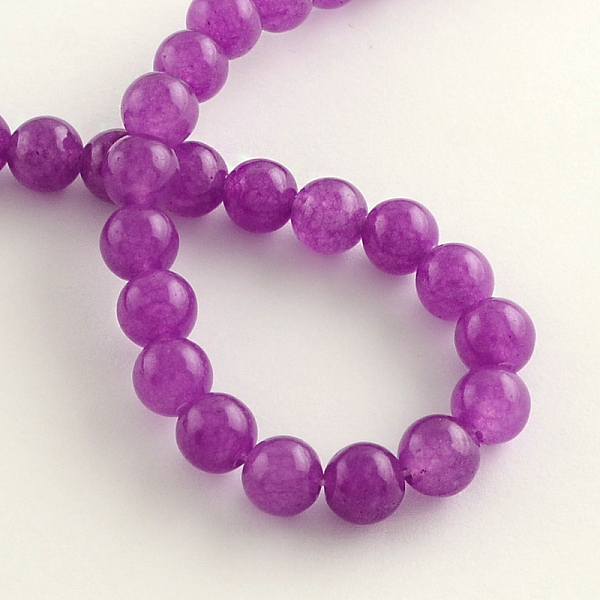 

PandaHall Dyed Natural Jade Round Bead Strands, Purple, 8mm, Hole: 1mm, about 48pcs/strand, 14.9 inch Other Jade Round Purple