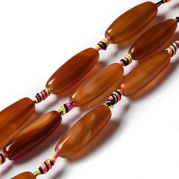 

PandaHall Natural Agate Beads Strands, Dyed & Heated, Rice, Camel, 29.5~34x9.5~13.5mm, Hole: 2.5mm, about 10pcs/strand, 16''(41cm) Natural..., Brown