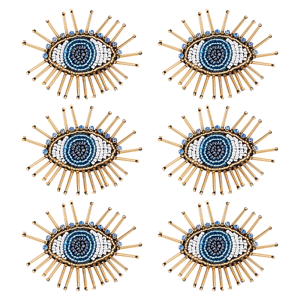 AHANDMAKER 6 Pcs Eye Beaded Patches For Clothes