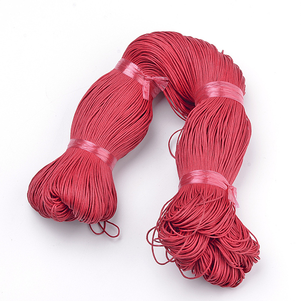 

PandaHall Waxed Cotton Cord, Crimson, 1mm, about 360yard/bundle(330m/bundle) Waxed Cotton Cord Round Pink