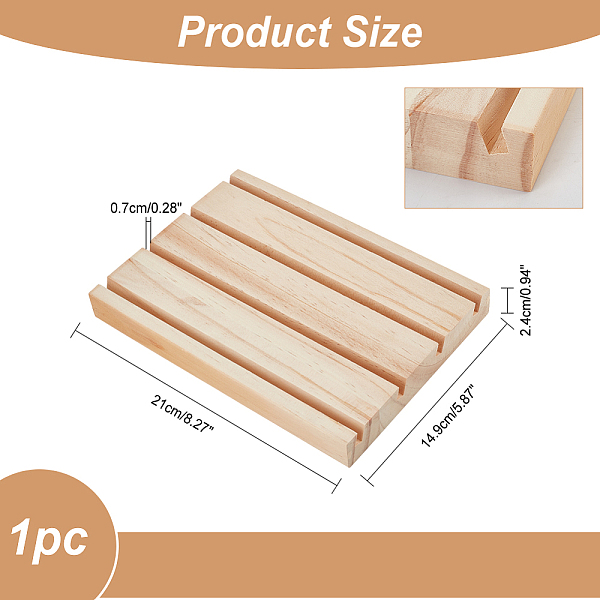 

PandaHall Wood Ring Display Stands, 4 Slots Jewelry Earring Ring Display Holder Wood Earring Card Holder Business Card Holder Display for..., Orange
