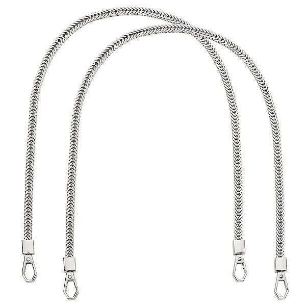 

PandaHall PH 2Pcs 24inch Silver Snake Chain Handbag Chain Strap, Flat Shoulder Bag Strap Replacement Snake Bone Chain Straps with Metal...