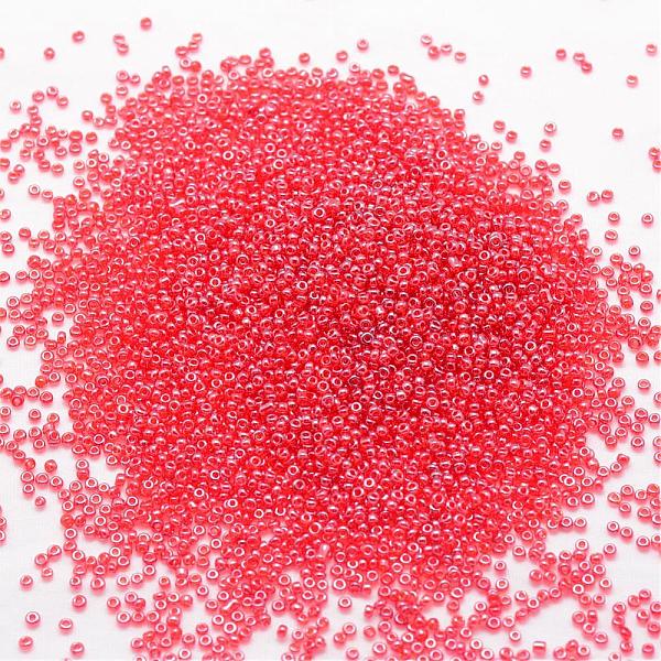 

PandaHall 8/0 Glass Seed Beads, Grade A, Round, Transparent Colours Lustered, Cerise, 2.8~3.2mm, Hole: 1.0mm, about 15000pcs/pound Glass Red