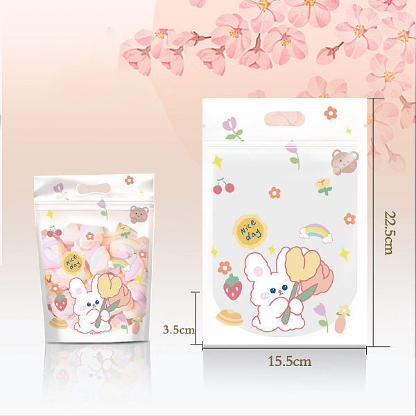 

PandaHall Rectangle Composite Material Ziplock Mylar Stand Up Bag, Clear Window Smell Proof Resealable for Packaging Pouch Party Favor Food...