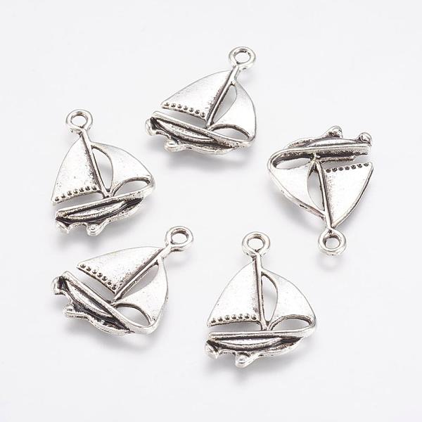 

PandaHall Alloy Pendants, Sailing Boat, Antique Silver, 23x16x2mm, Hole: 2mm Alloy Vehicle