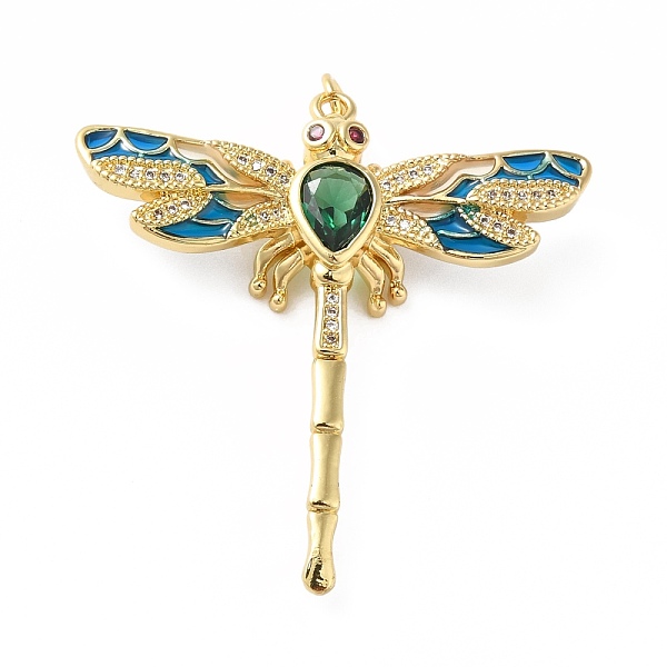 

PandaHall Rack Plating Brass Micro Pave Cubic Zirconia Pendants, with Enamel, Real 18K Gold Plated, Long-Lasting Plated, Lead Free & Cadmium..., Blue
