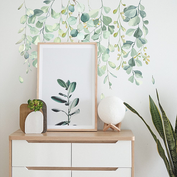 PandaHall SUPERDANT Hanging Leaves Wall Sticker Green Plants Leaves Ceiling Wall Decals Peel and Stick Large Leaf Vinyl Wall Stickers...