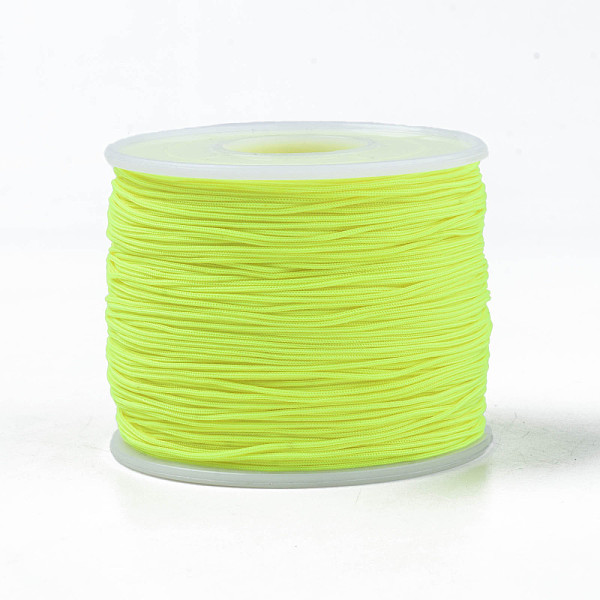 

PandaHall Polyester Cords, Green Yellow, 0.5~0.6mm, about 131.23~142.16 yards(120~130m)/roll Polyester Green