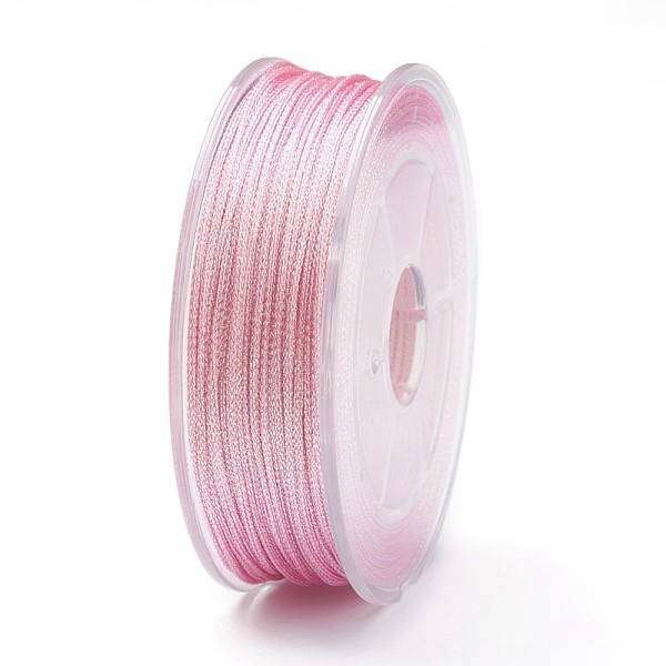 

PandaHall Polyester Metallic Thread, Pearl Pink, 1mm, about 32.8 yards(30m)/roll Polyester Pink
