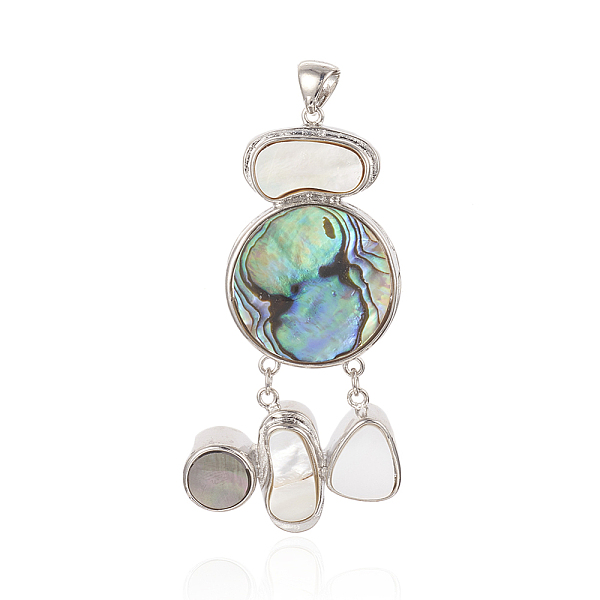 

PandaHall Shell Big Pendants, with Brass Findings, 69x35x9mm, Hole: 5x7mm Shell Others