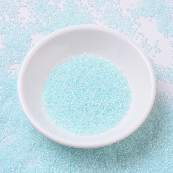 

PandaHall MIYUKI Delica Beads, Cylinder, Japanese Seed Beads, 11/0, (DB0078) Aqua Mist Lined, 1.3x1.6mm, Hole: 0.8mm, about 2000pcs/10g..., Cyan