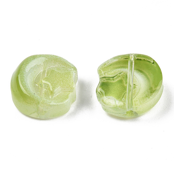 

PandaHall Transparent Spray Painted Glass Beads, Moon with Star, Yellow Green, 14x12.5x5mm, Hole: 1mm Glass Moon