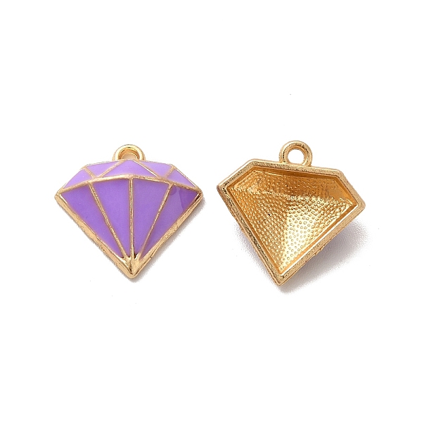 

PandaHall Alloy Enamel Pandants, Lead Free & Cadmium Free, Light Gold, Diamond Charm, Purple, 16x16x5.5mm, Hole: 1.4mm Alloy+Enamel Diamond...