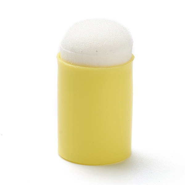 PandaHall Plastic Finger Sponges, Craft Sponge Daubers, for Painting, Ink, Card Making, Column, Yellow, 32x18mm Sponge Column Yellow